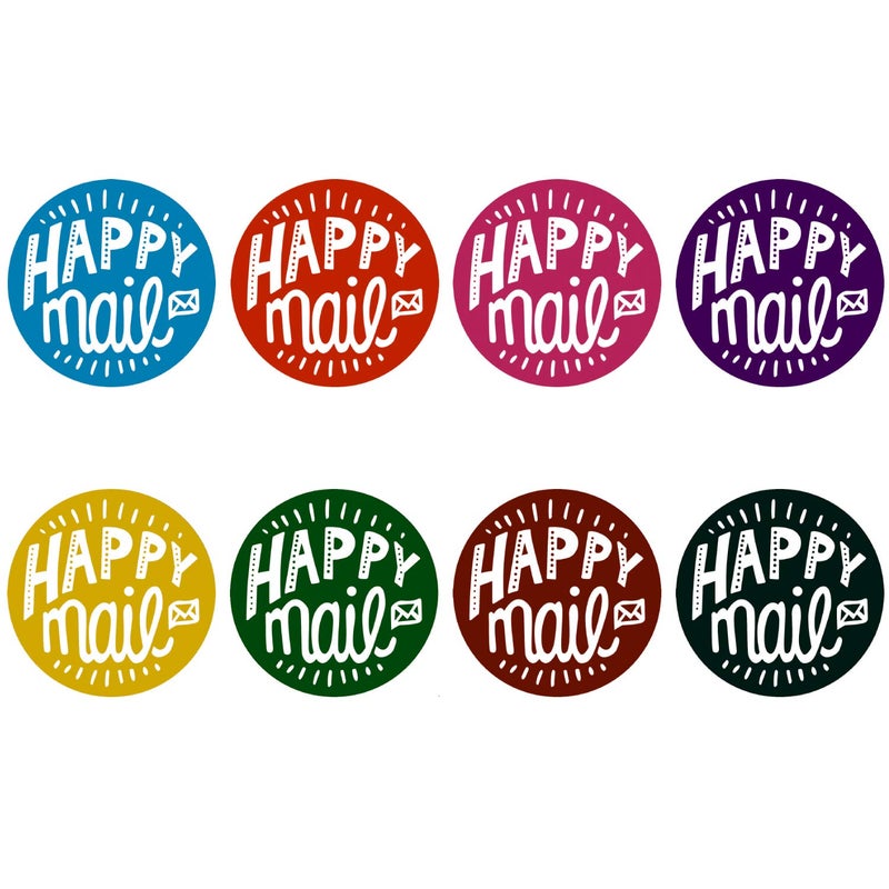 WRAPAHOLIC Happy Mail Business Stickers - 8 Colors Thank You and Shipping Labels - 1.5 x 1.5 Inch, 1000 Total - Image 5